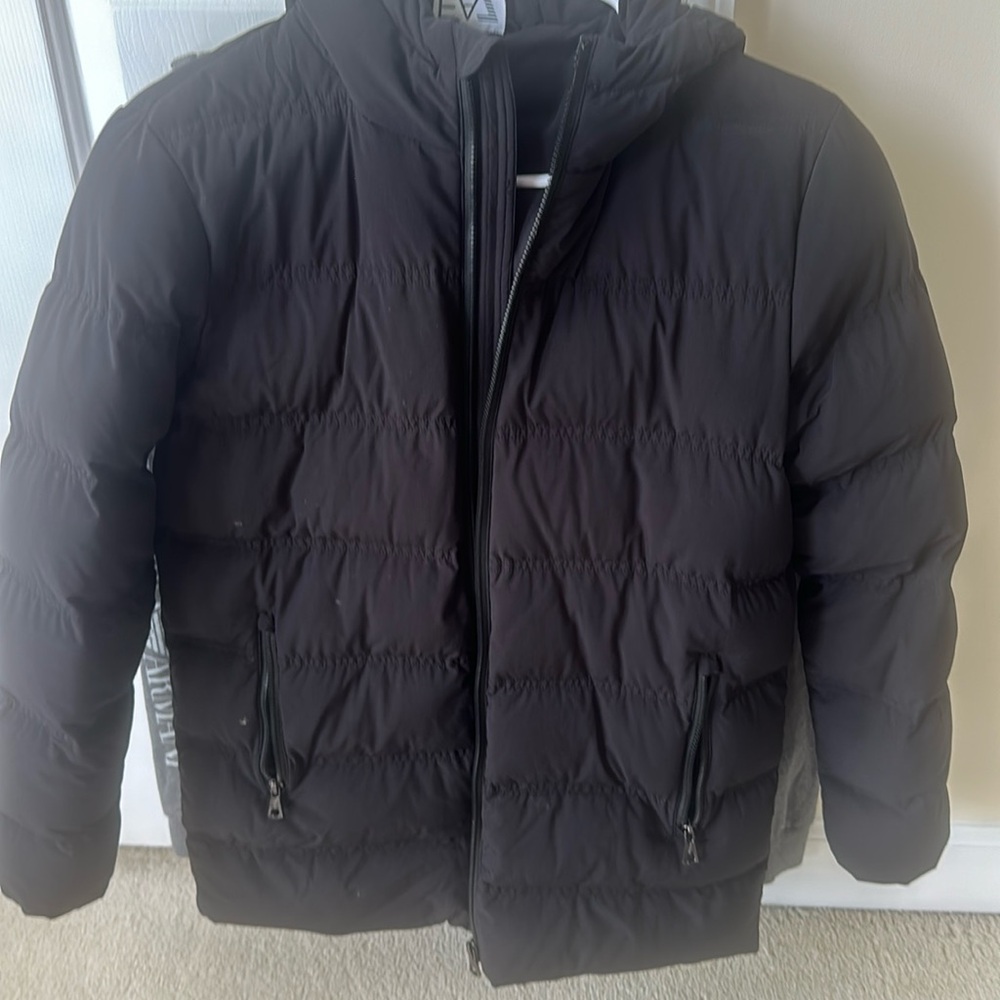Armani black waist puff winter jacket